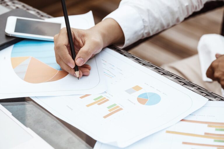Statistical report with charts under review